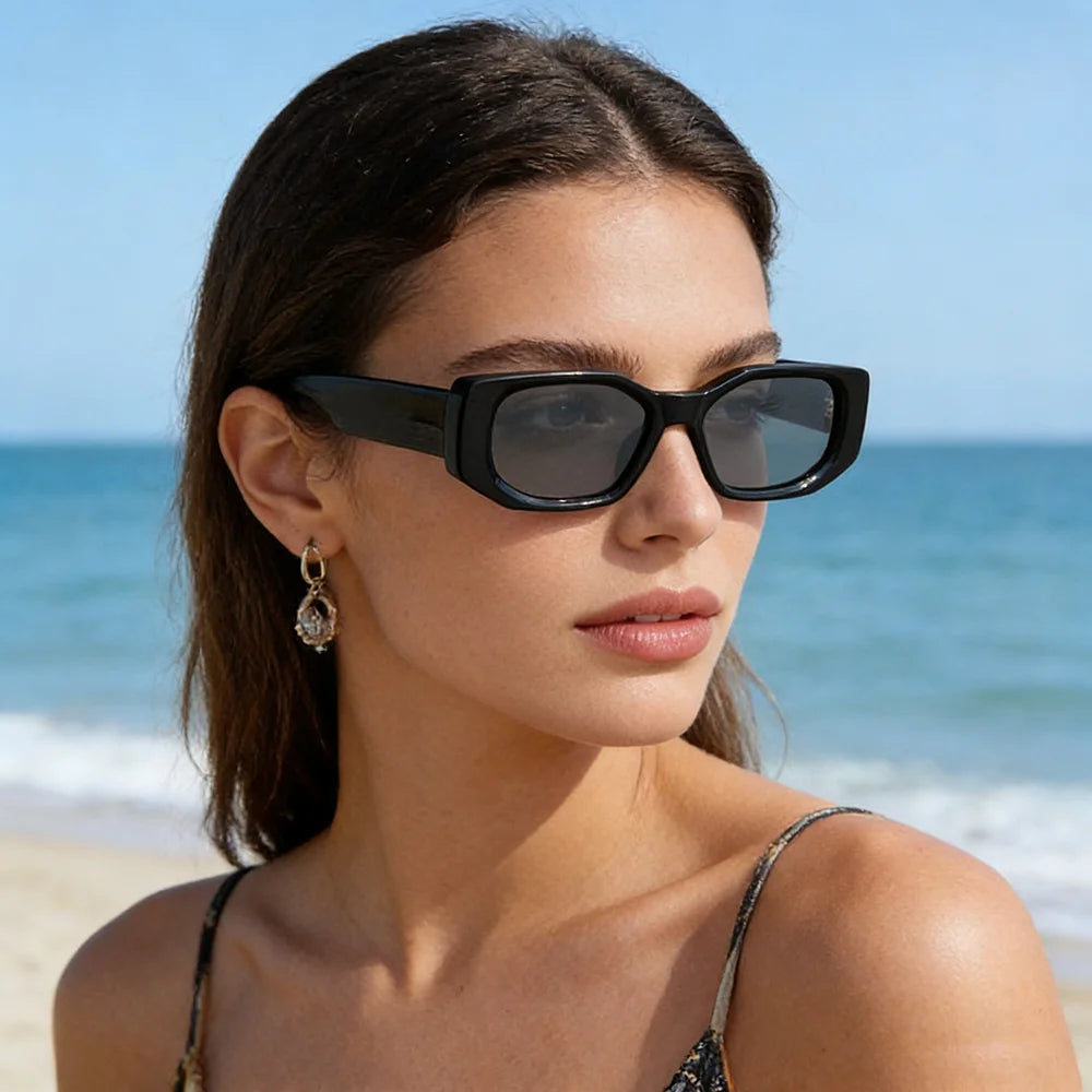 Ruiao 2026 New Black Classic Retro Designer Branded Concave Irregular Thick Frame Men Women Fashion Sunglasses